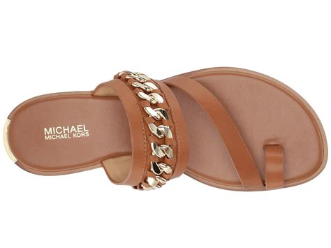 michael michael kors bergen leather flat sandals|Michael Kors heeled sandals sale.